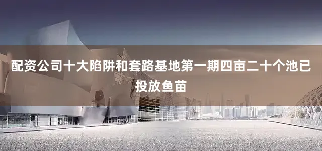 配资公司十大陷阱和套路基地第一期四亩二十个池已投放鱼苗